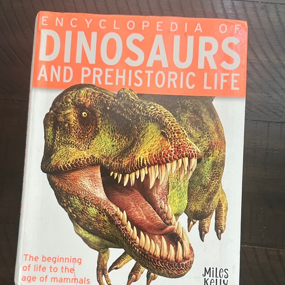 Dinosaur Encyclopedia with Green and Brown Illustrations